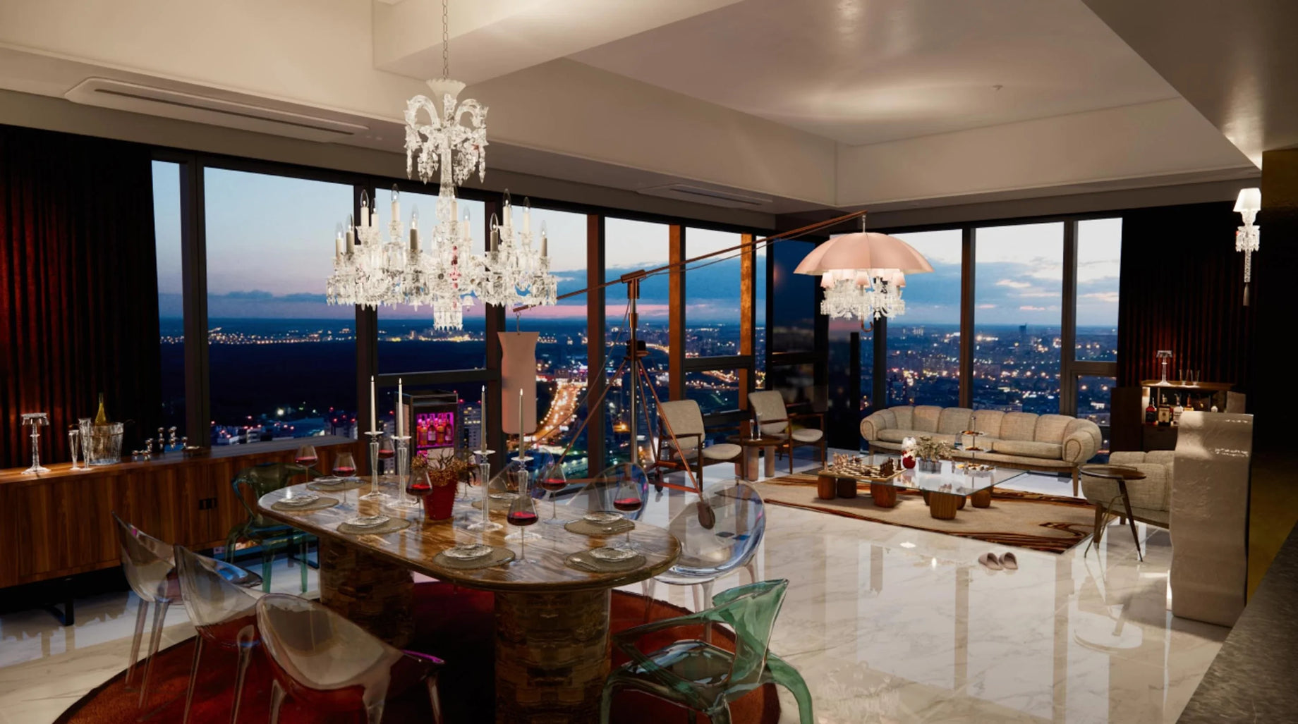 Cheongdam Pienpolus 50-pyeong apartment | Living room interior