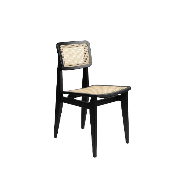 C-Chair French Cane Black Stained Oak - view 1
