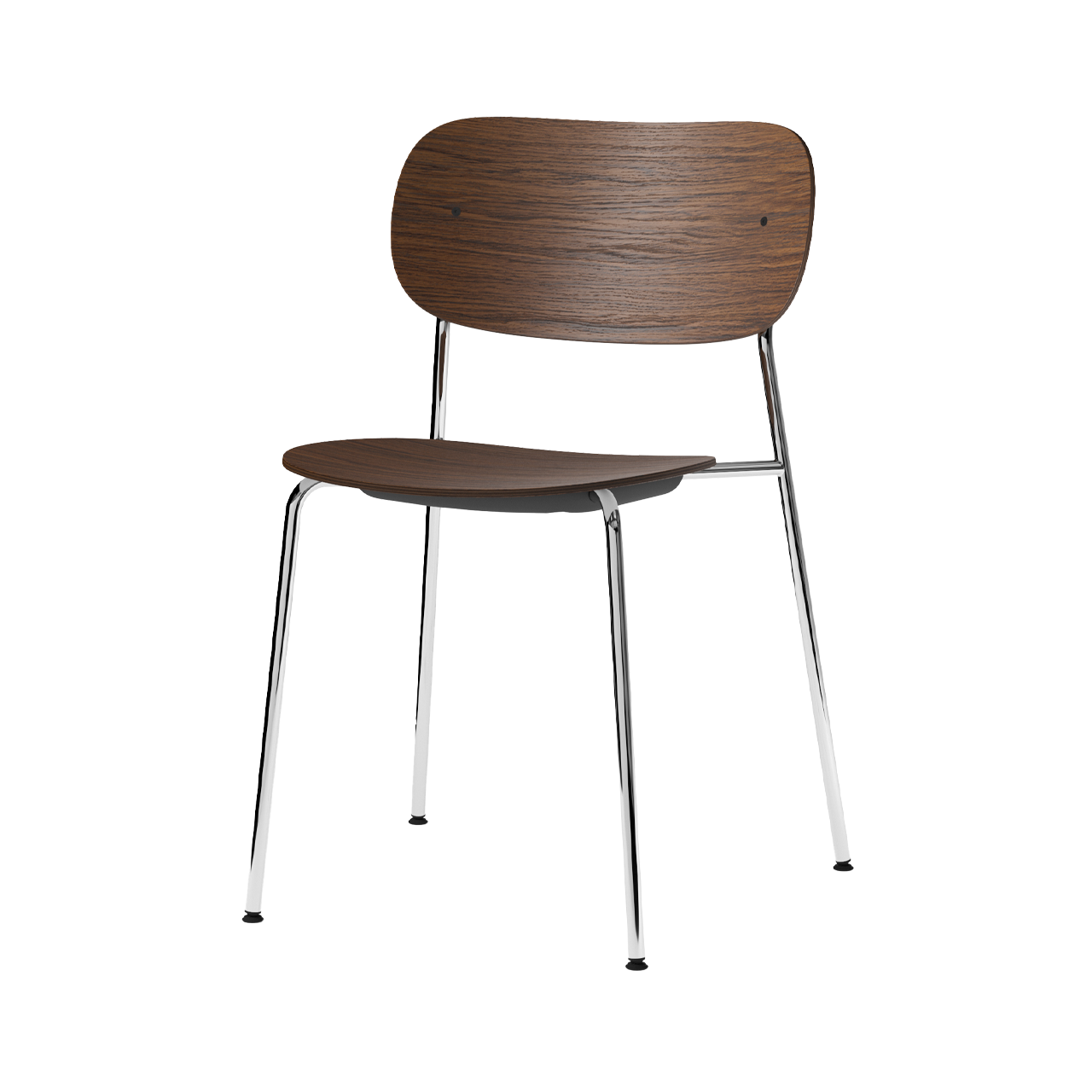 Co Chair Chrome/Dark Stained Oak - view 1