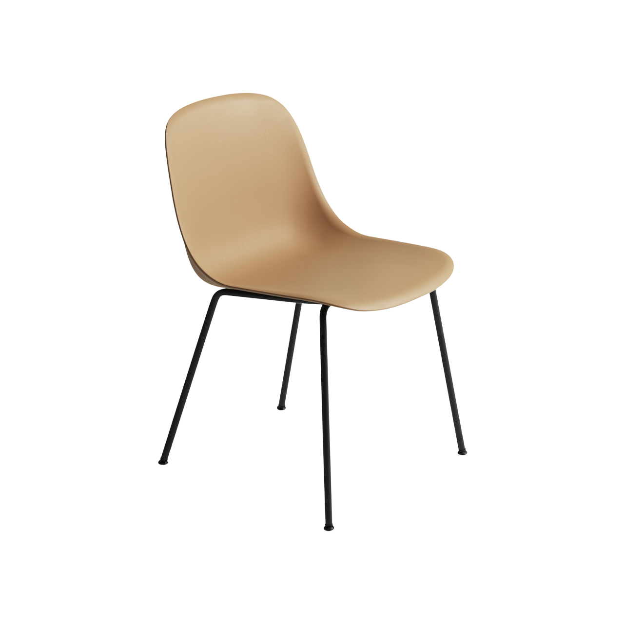 FIBER SIDE CHAIR TUBE BASE OCHRE/BLACK - view 1