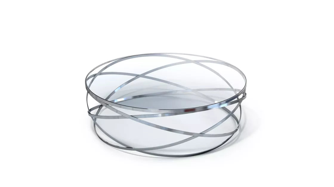 evol | cocktail table - glossy chrome finish