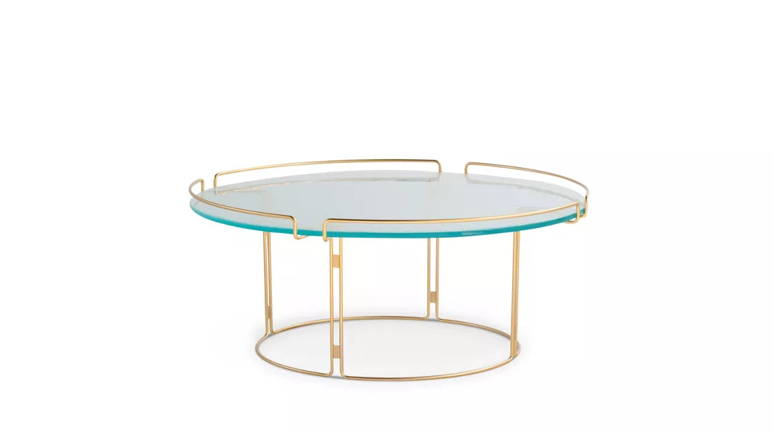 bijou | Round cocktail table - Matte gold structure