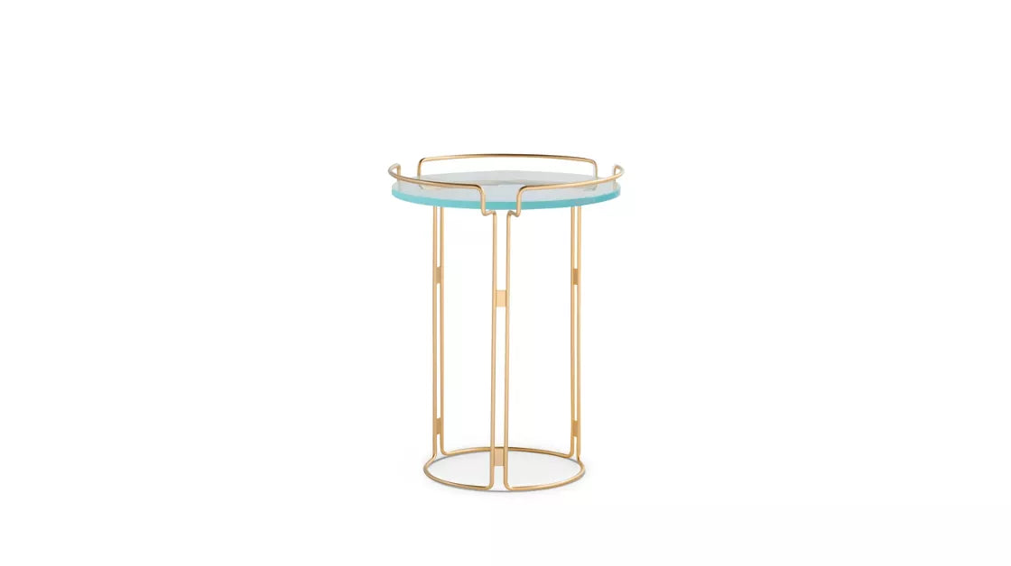 bijou | Pedestal table - Matte gold structure