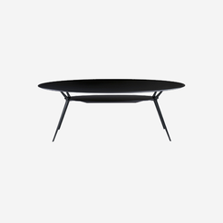 Biplane Oval Table 407 - Black - view 1