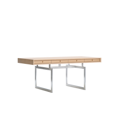 OFFICE DESK - OAK / STAINLESS STEEL - view 1