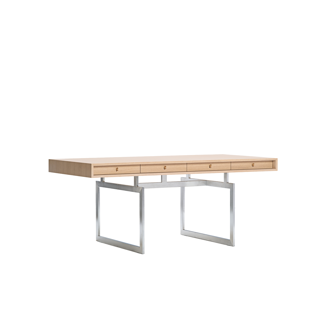 OFFICE DESK - OAK / STAINLESS STEEL - view 1