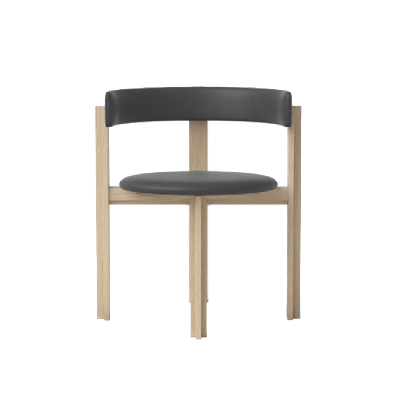 PRINCIPAL DINING CHAIR - WHITE OAK / LEATHER 2 HEAVENLY GREY - view 1