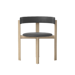 PRINCIPAL DINING CHAIR - WHITE OAK / LEATHER 2 HEAVENLY GREY - view 1