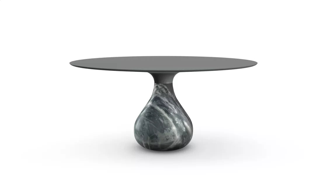 aqua | round dining table - matte bardiglio