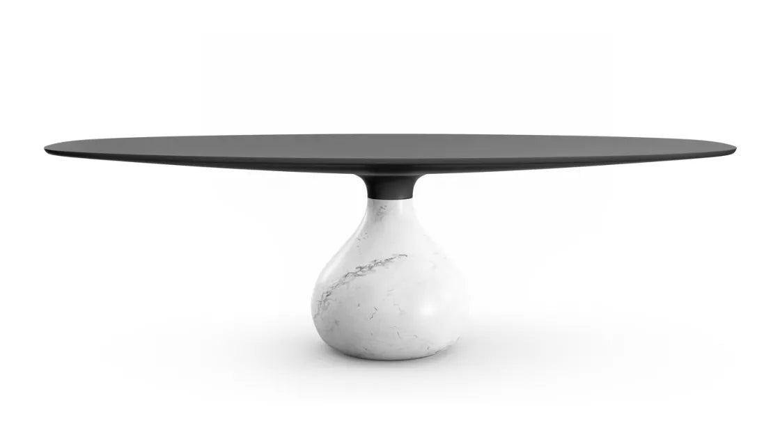 aqua | oval dining table - matte carrare