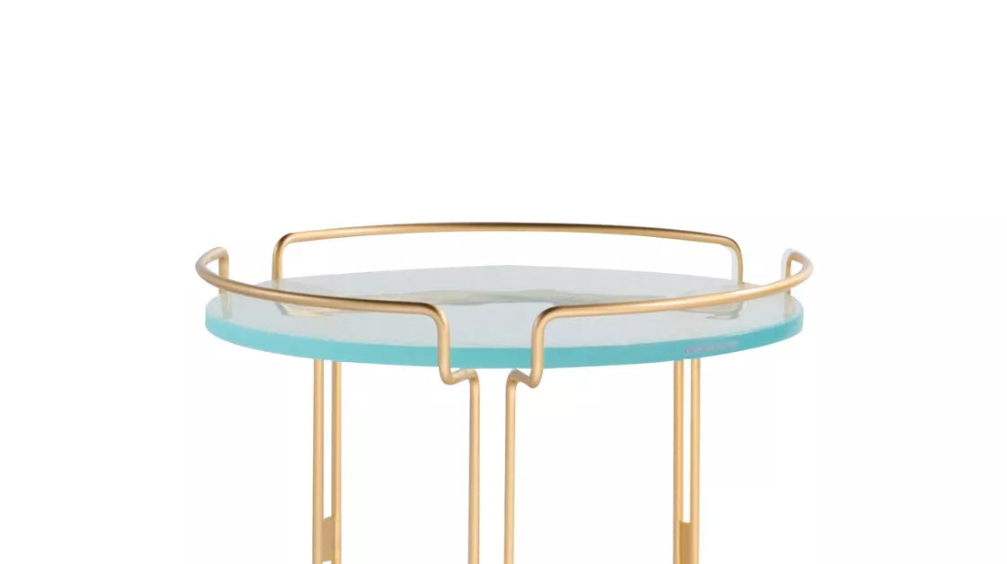 bijou | Pedestal table - Matte gold structure