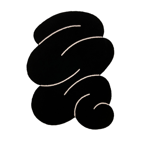 Midnight Black Squiggle Rug - view 1