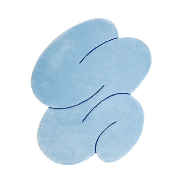 Cloud Blue Squiggle Rug - view 1