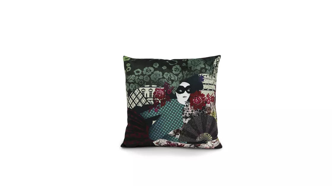 globe trotter | Bon Voyage Grenat cushion