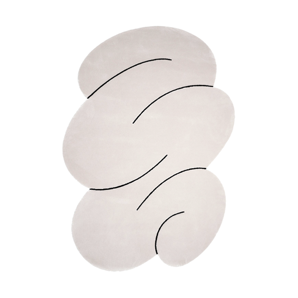 Cloud Gray Squiggle Rug - view 1