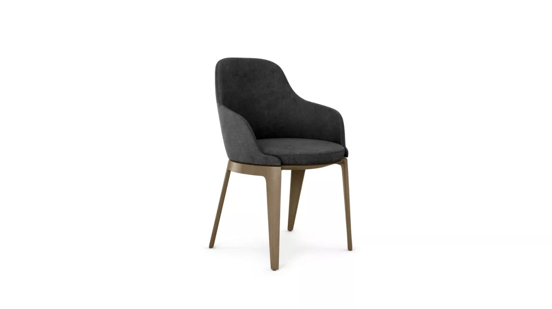 tournicoti | fixed dining armchair - wooden base