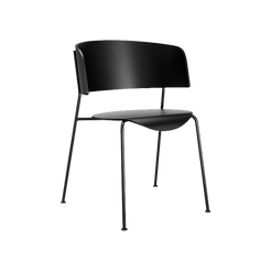 Wagner Armrest Chair-Oak Lacquered Black - view 1