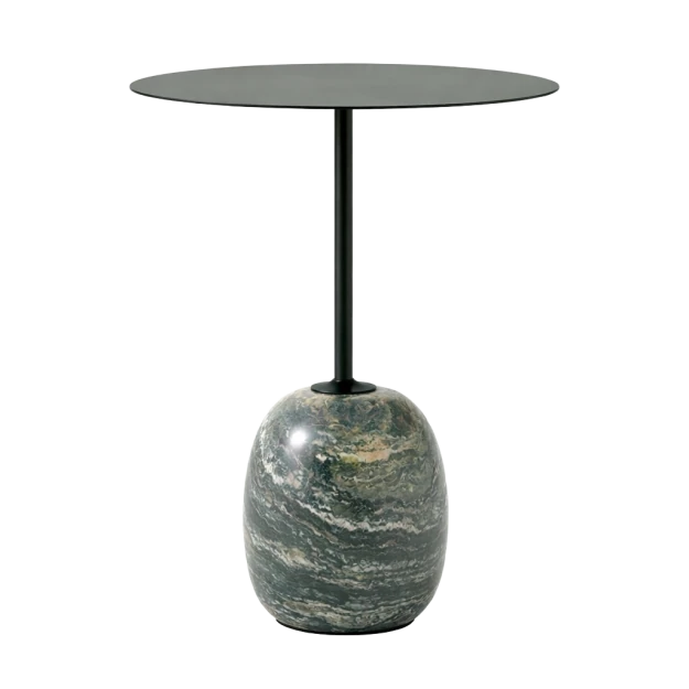 LN8 Lato Round Table deep green-verde alpi Marble - view 1