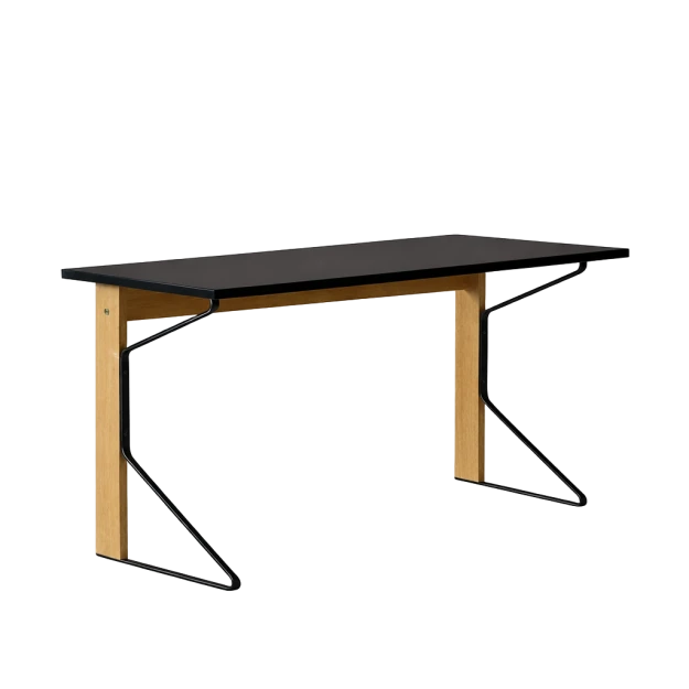 REB005 Kaari Desk 150 X65X75 Black Linoleum-natural oak - view 1