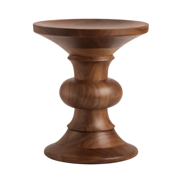 eames turned stool walnut B shape - view 1