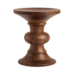 eames turned stool walnut B shape - view 1