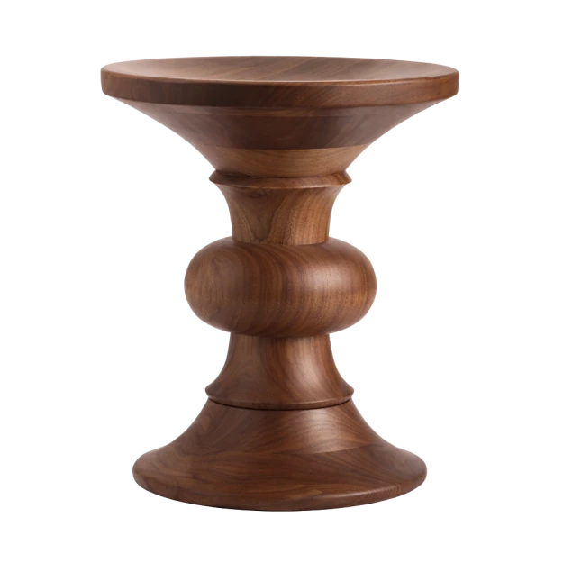 Eames Turned Stool Walnut – Shape B - view 1