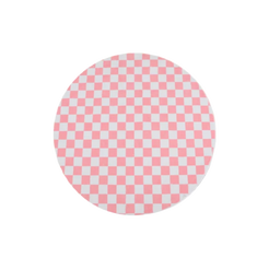 Vivid Pink Checkerboard Round Rug - view 1