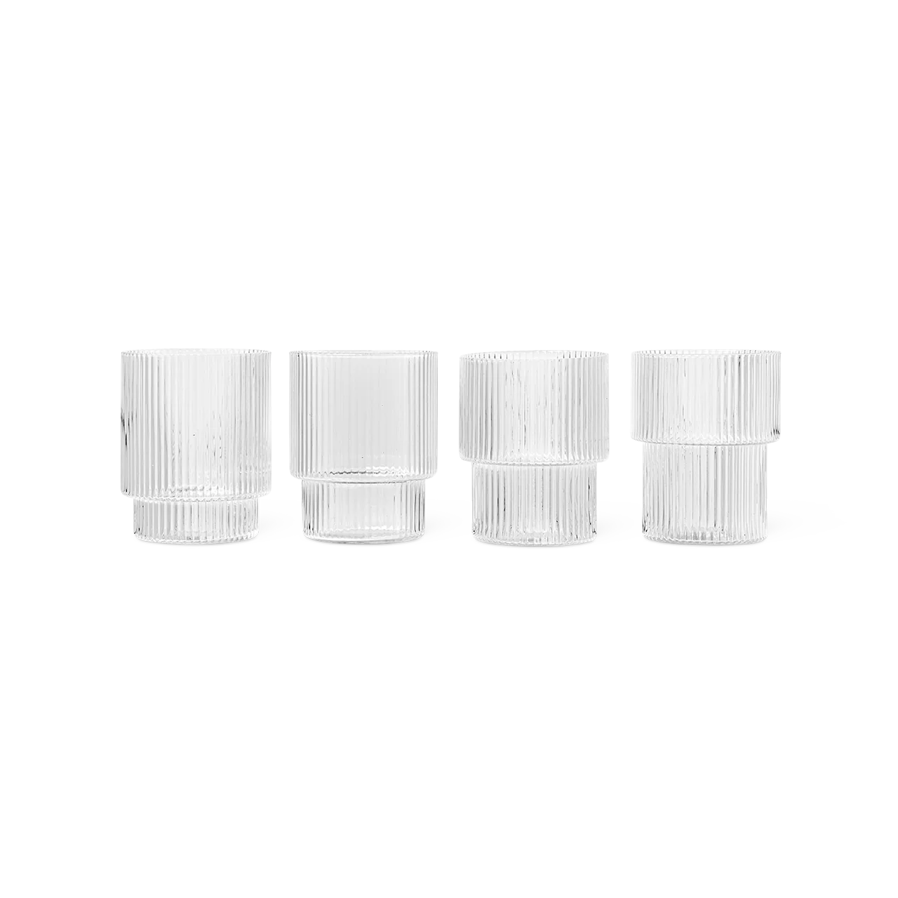 RIPPLE GLASSES (SET OF 4) CLEAR - view 1