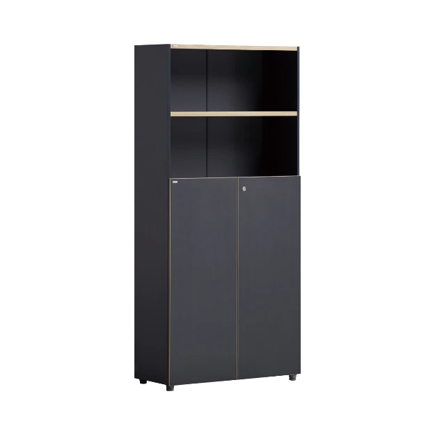 W800 5-Tier Deep Wooden Bookcase with Lower Locking Doors - view 1