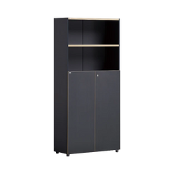 W800 5-Tier Deep Wooden Bookcase with Lower Locking Doors - view 1
