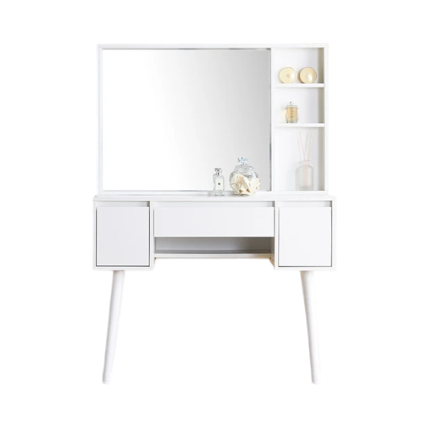 Holmes Noah White Vanity with Storage Mirror - view 1