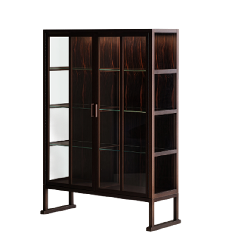 Persimmon Wood Glass Cabinet - view 1