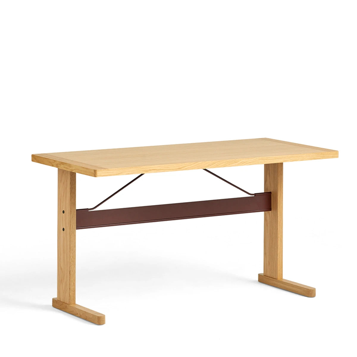 Passerelle Desk Oak-Oak-Burgundy - view 1