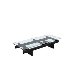 Sengu coffee table 1500 x 600 (Oak stained black) - view 1