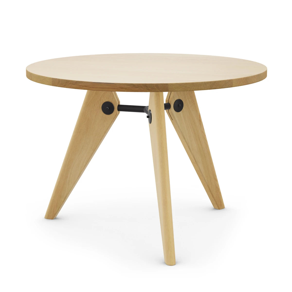 Prouve Table Gueridon Ø105 Natural Solid Oak - view 1