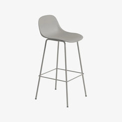 Fiber Bar Stool With Backrest Grey - view 1