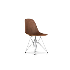 Eames Molded Wood Side Chair, Wire-Base (Walnut/Chrome) - view 1