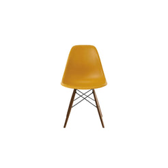 Eames Molded Plastic Side Chair, Dowel Base (Deep Yellow/Walnut) - view 1