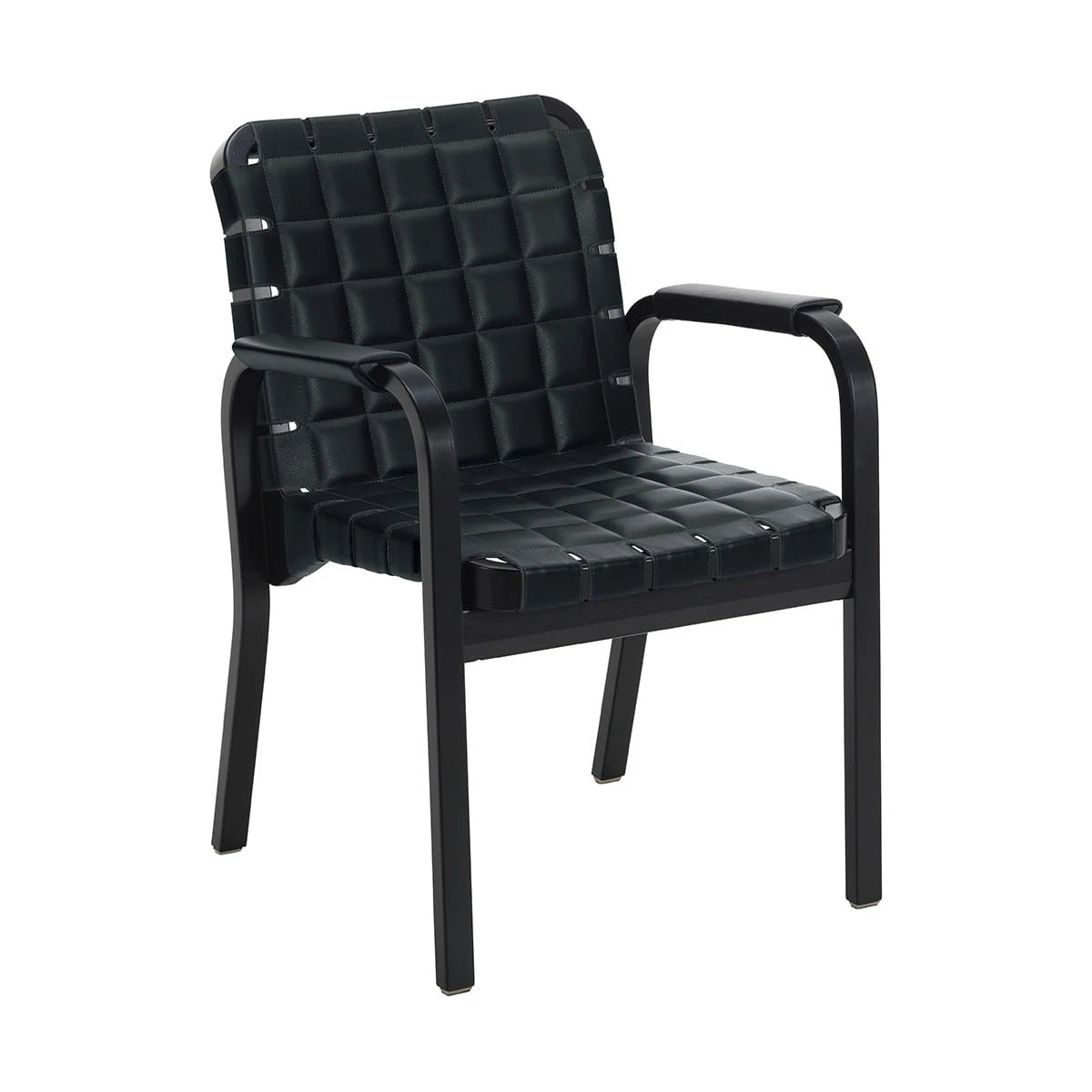 Armchair 45 Black Lacquered Leather Prestige Black - view 1