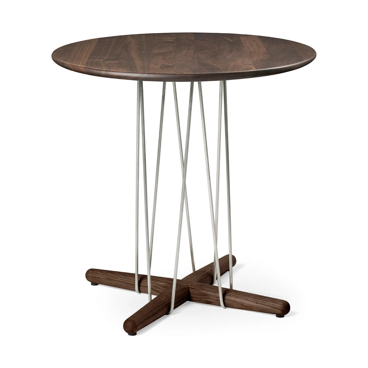 E021 Embrace Lounge Table Ø48 walnut-oil Stainless Steel - view 1