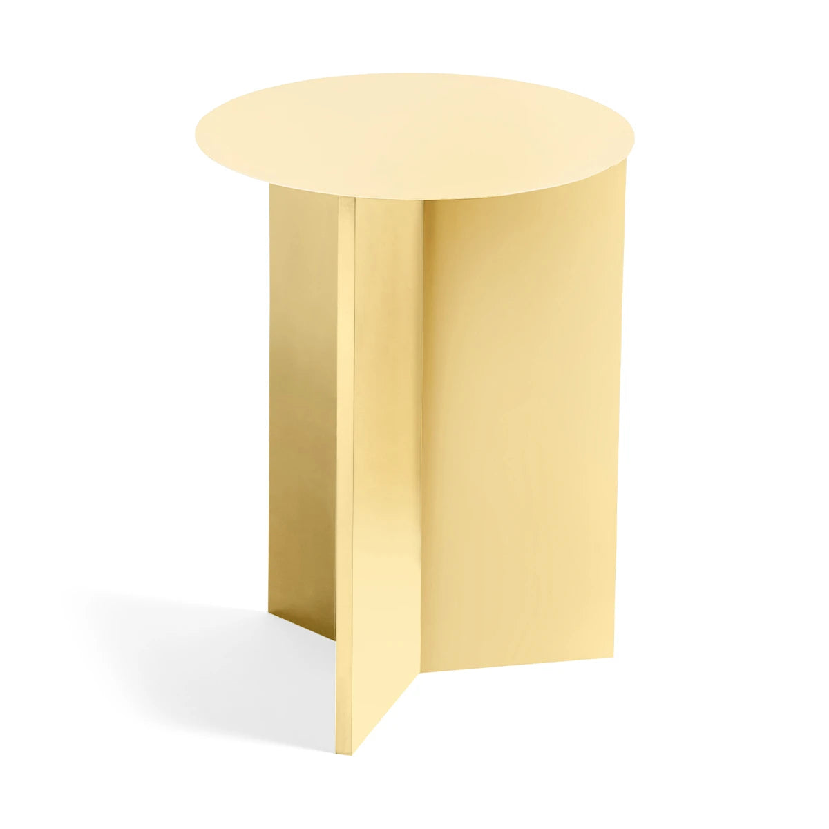 Slit Table Round High metal Light Yellow - view 1