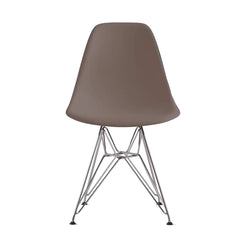 Eames Molded Plastic Side Chair Cocoa-Chrome Wire Base (DSR) - view 1