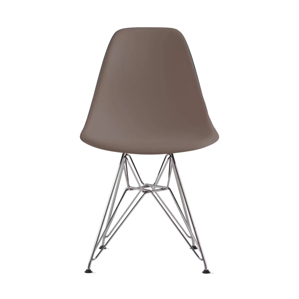 Eames Molded Plastic Side Chair Cocoa-Chrome Wire Base (DSR) - view 1