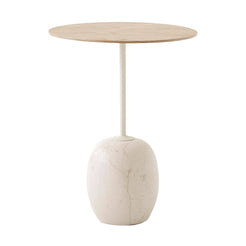 LN8 Lato Round Table Oak-Crema Marble - view 1