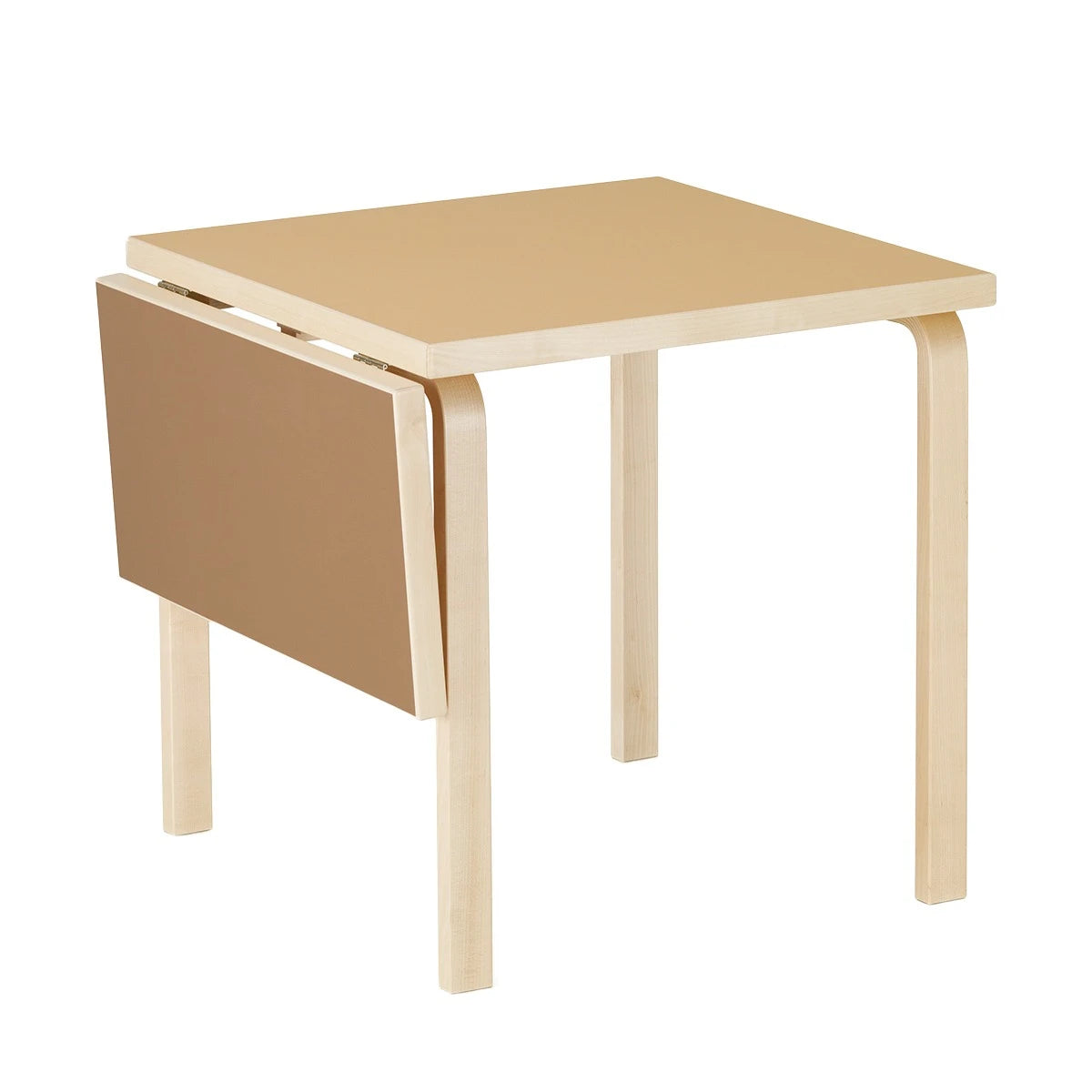 Aalto folding Table DL81C 75 x 75-112.5 cm clay-walnut linoleum - view 1