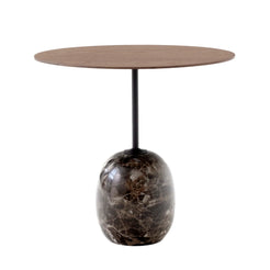 LN9 Lato Oval Table Walnut-Emparador Marble - view 1
