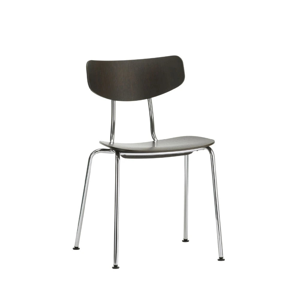 Moca Chair Dark Oak Chromed Dining Chair - view 1