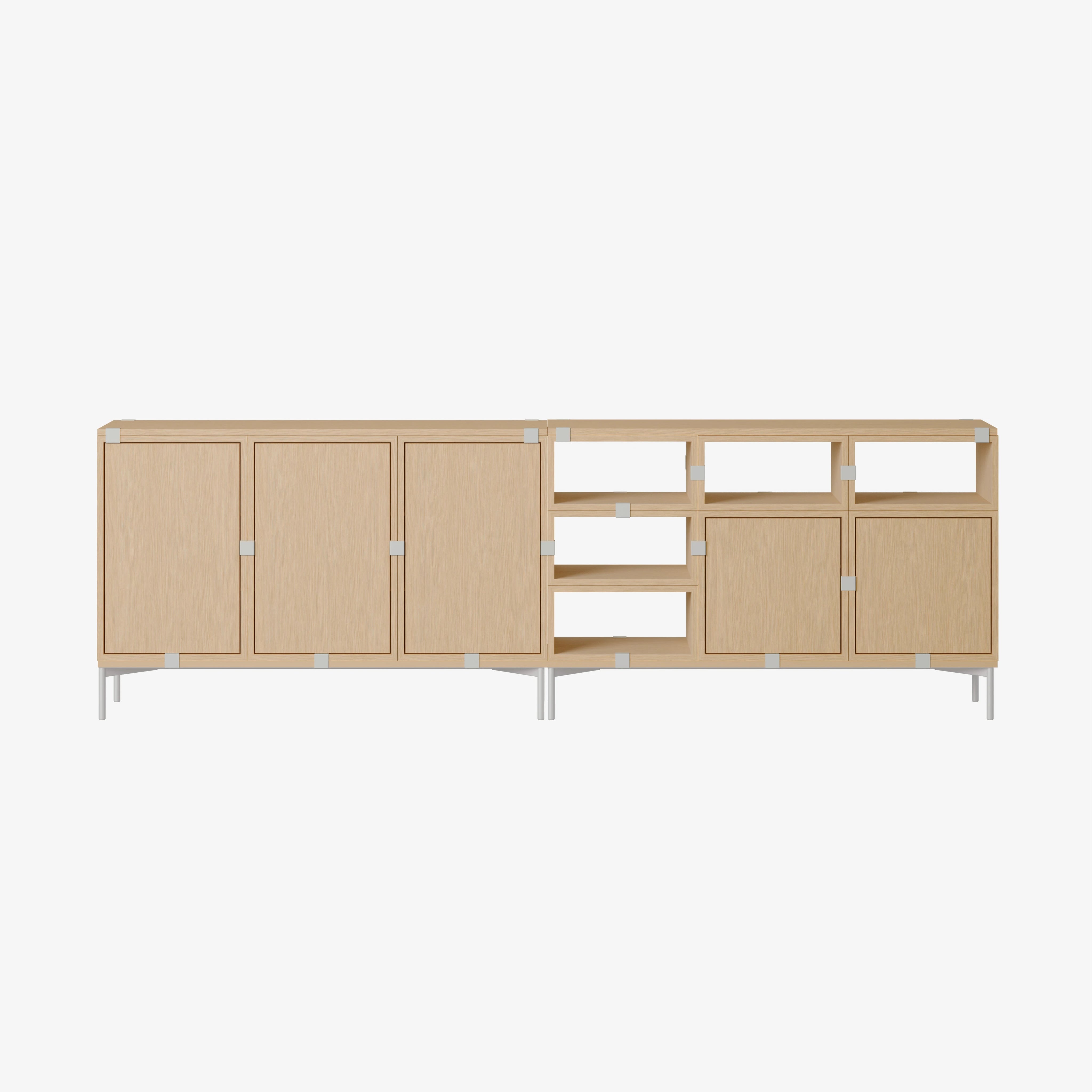 Stacked Storage System Sideboard Config.2 Oak - view 1
