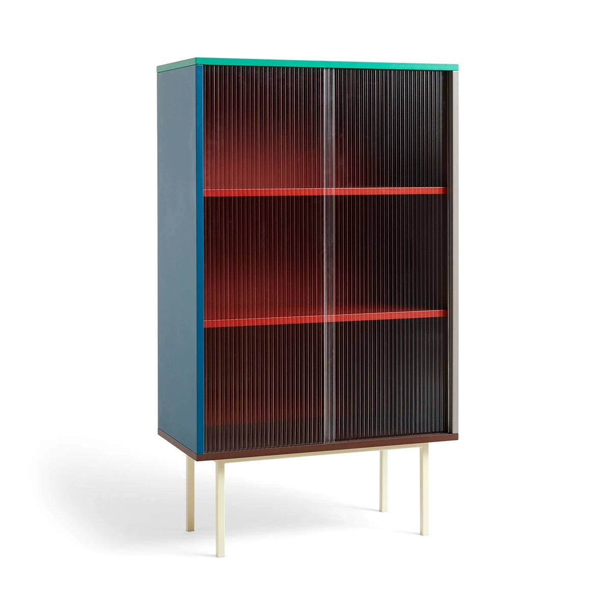 Colour Cabinet-Glass Door Tall Multi - view 1