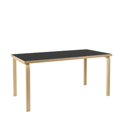 Aalto Table 81A 150 x 75-3Heights Black Linoleum-Birch - view 1